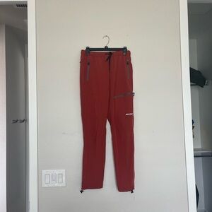 Baleaf Red Cargo Pants with Tapered Fit